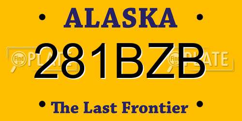 281BZB Alaska License Plate