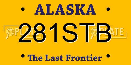 281STB Alaska License Plate