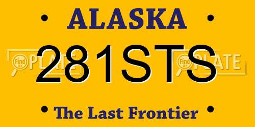 281STS Alaska License Plate