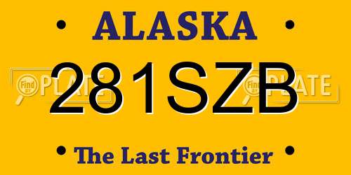 281SZB Alaska License Plate