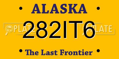 282IT6 Alaska License Plate