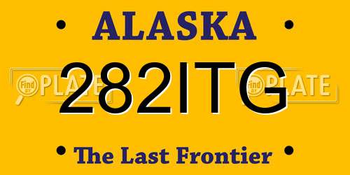 282ITG Alaska License Plate