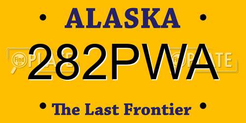 282PWA Alaska License Plate