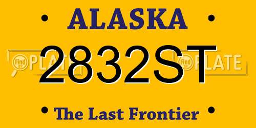 2832ST Alaska License Plate