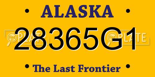 28365G1 Alaska License Plate