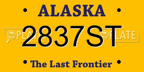2837ST Alaska License Plate