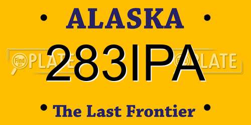 283IPA Alaska License Plate