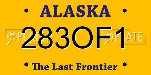 283OF1 Alaska License Plate