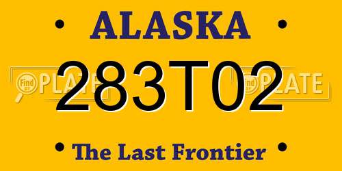 283T02 Alaska License Plate