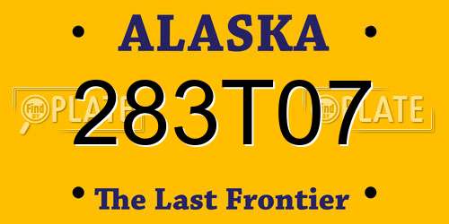 283T07 Alaska License Plate