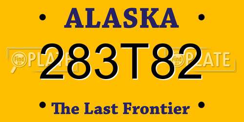 283T82 Alaska License Plate