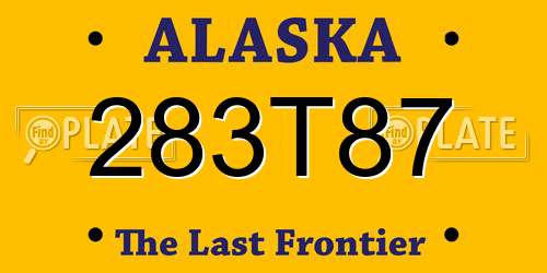 283T87 Alaska License Plate