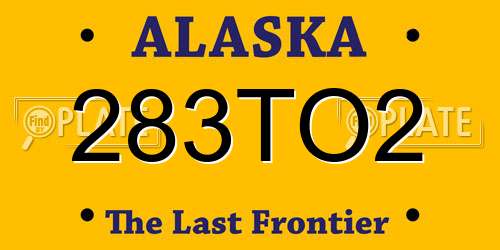 283TO2 Alaska License Plate