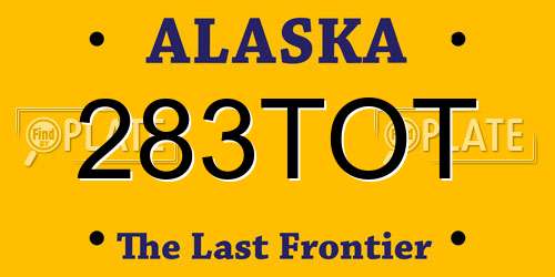 283TOT Alaska License Plate