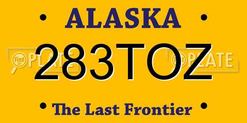 283TOZ Alaska License Plate