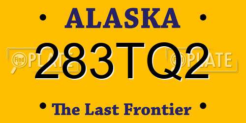 283TQ2 Alaska License Plate