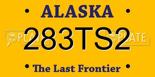 283TS2 Alaska License Plate