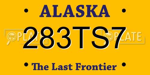 283TS7 Alaska License Plate
