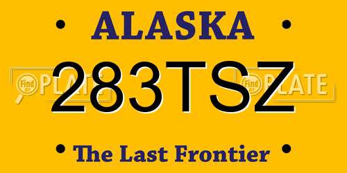 283TSZ Alaska License Plate