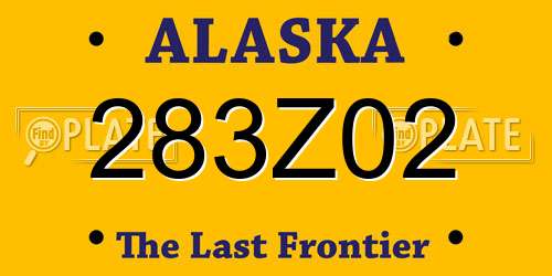 283Z02 Alaska License Plate