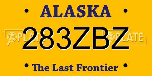 283ZBZ Alaska License Plate