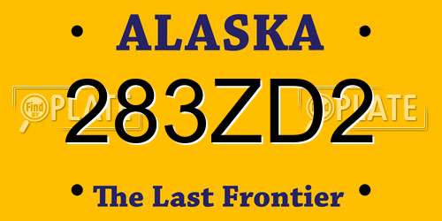 283ZD2 Alaska License Plate