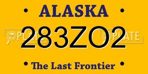 283ZO2 Alaska License Plate