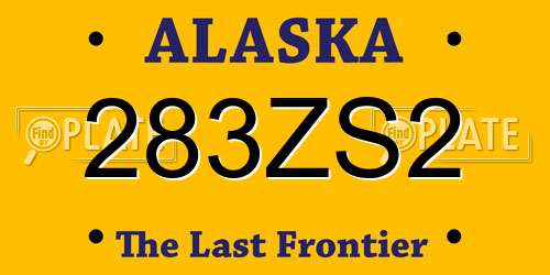 283ZS2 Alaska License Plate
