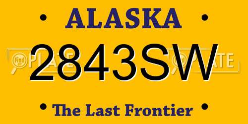 2843SW Alaska License Plate
