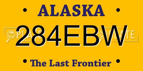 284EBW Alaska License Plate
