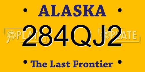 284QJ2 Alaska License Plate