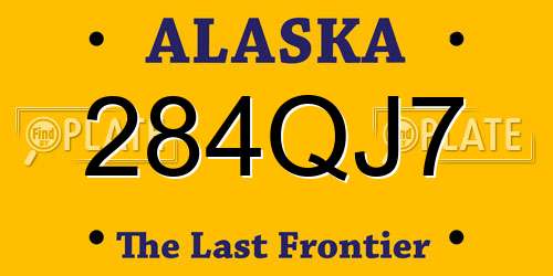 284QJ7 Alaska License Plate