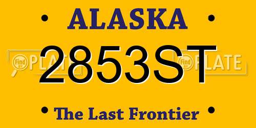 2853ST Alaska License Plate