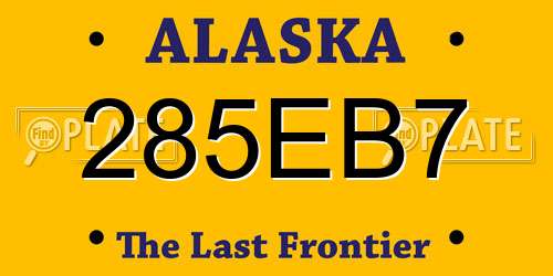 285EB7 Alaska License Plate