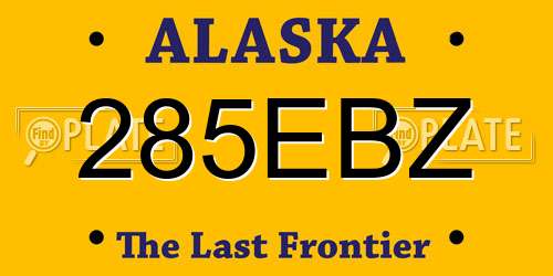 285EBZ Alaska License Plate