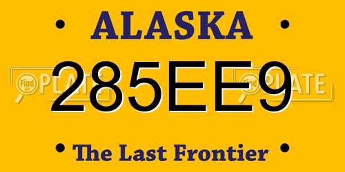 285EE9 Alaska License Plate