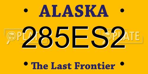 285ES2 Alaska License Plate