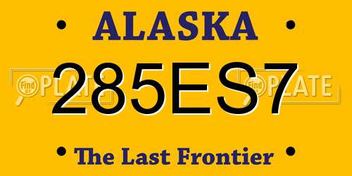285ES7 Alaska License Plate