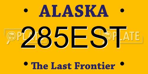 285EST Alaska License Plate