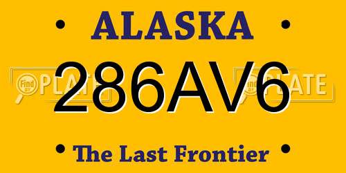 286AV6 Alaska License Plate