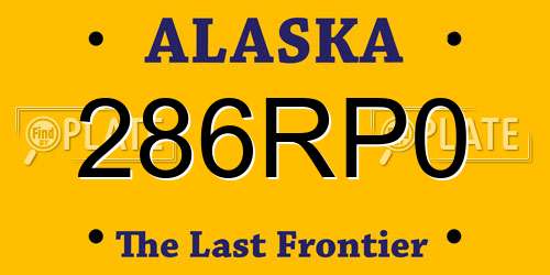 286RP0 Alaska License Plate