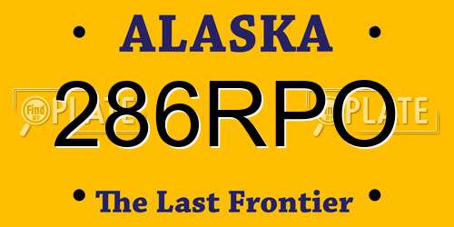 286RPO Alaska License Plate