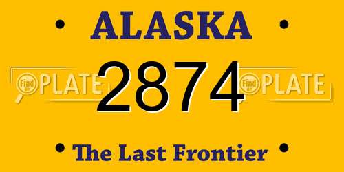 2874 Alaska License Plate
