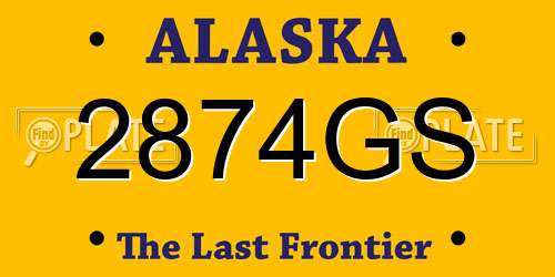 2874GS Alaska License Plate