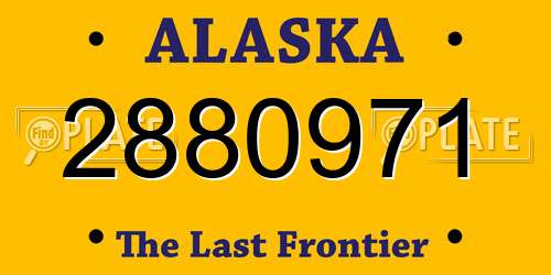 2880971 Alaska License Plate