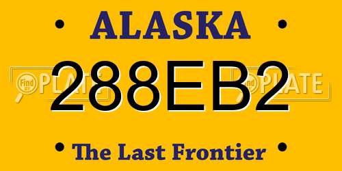 288EB2 Alaska License Plate