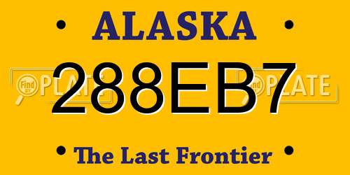288EB7 Alaska License Plate