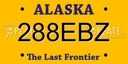288EBZ Alaska License Plate