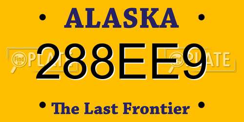 288EE9 Alaska License Plate