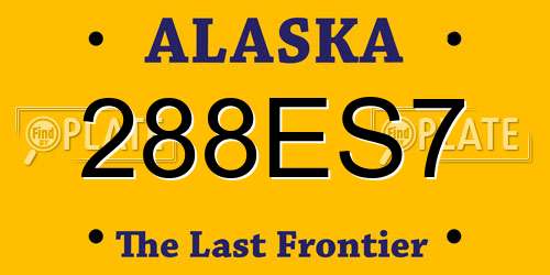 288ES7 Alaska License Plate